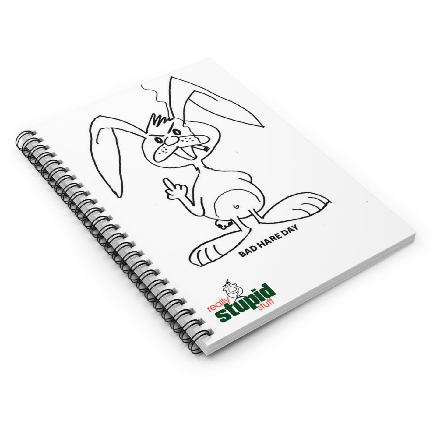 Bad Hare Day Spiral Notebook - Ruled Line