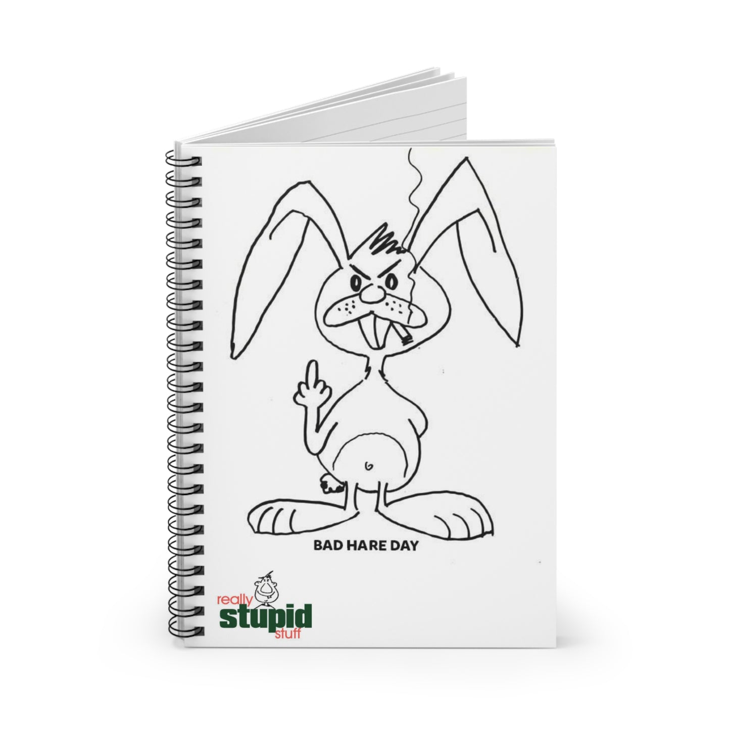 Bad Hare Day Spiral Notebook - Ruled Line