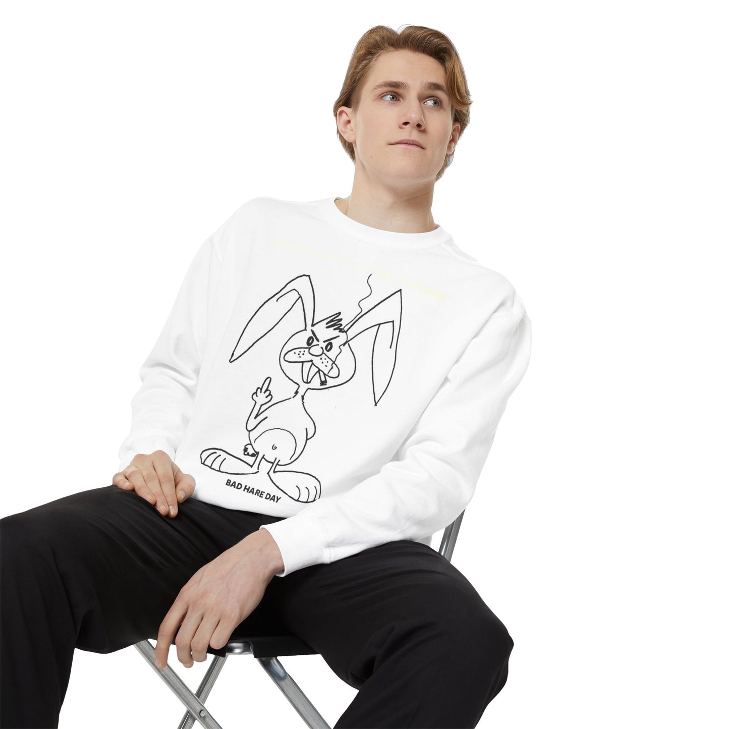 Bad Hare Day Unisex Garment-Dyed Sweatshirt