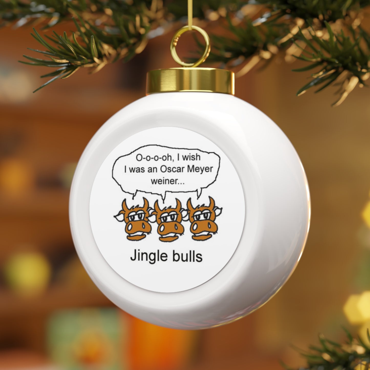 Jingle Bulls-Christmas Ball Ornament