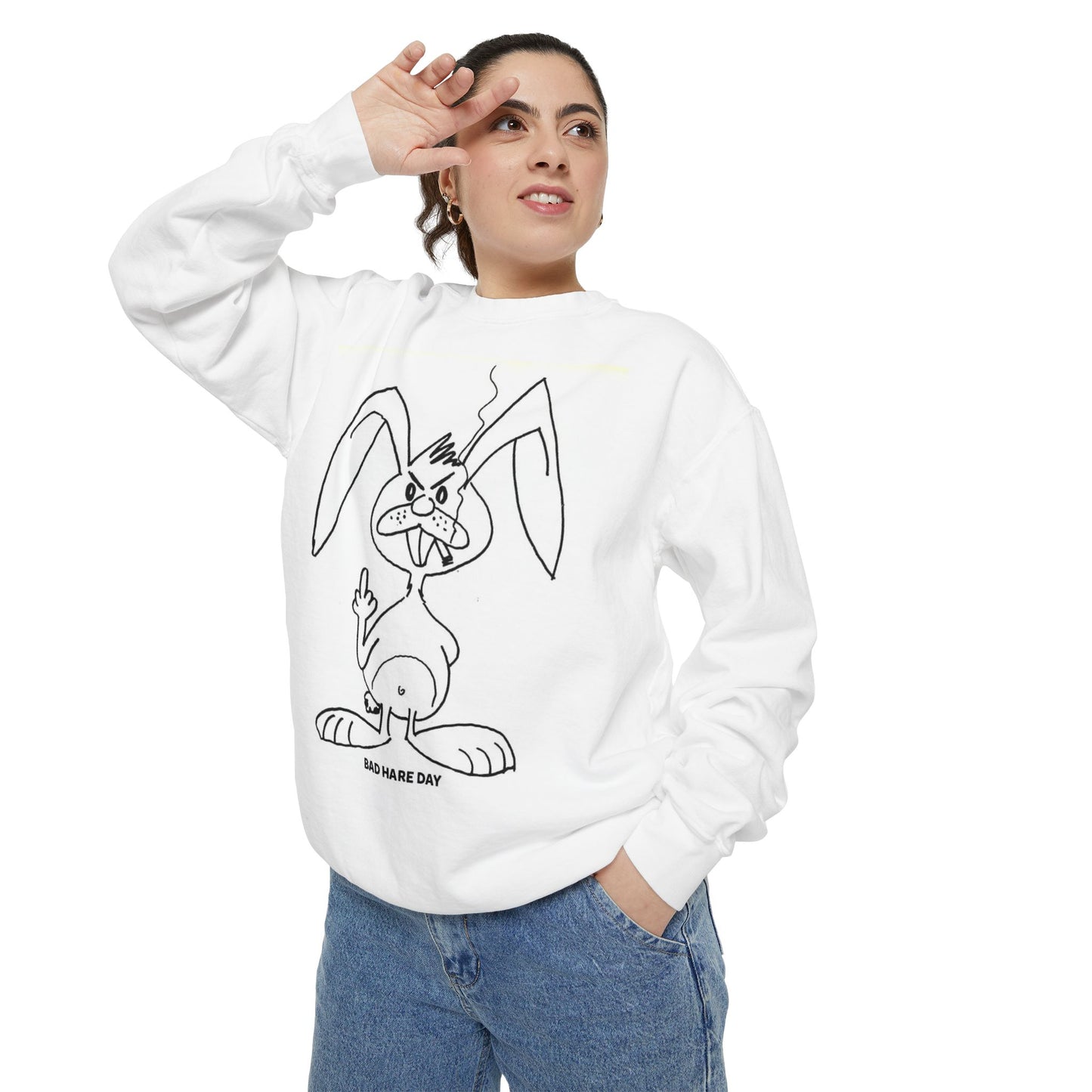 Bad Hare Day Unisex Garment-Dyed Sweatshirt